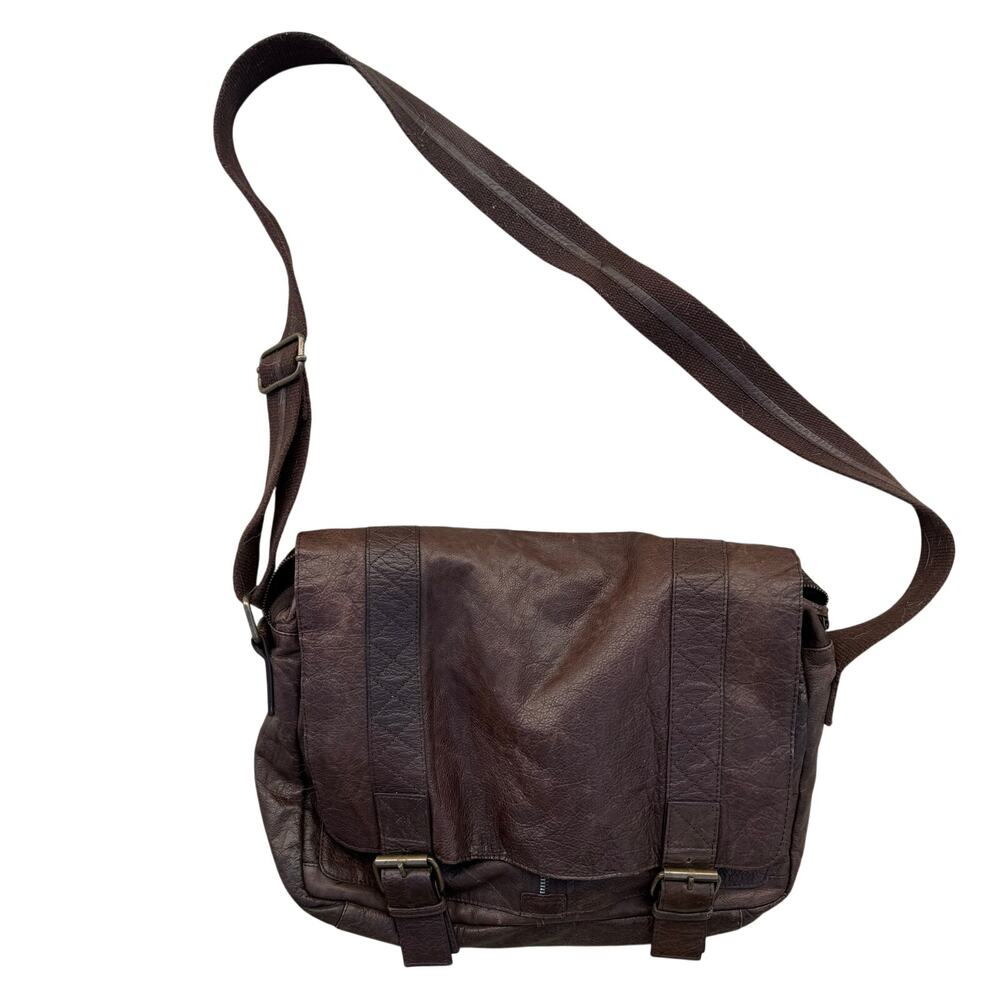 Vintage Wilsons Leather Brown Messenger Crossbody Bag Laptop Tablet iPod Case